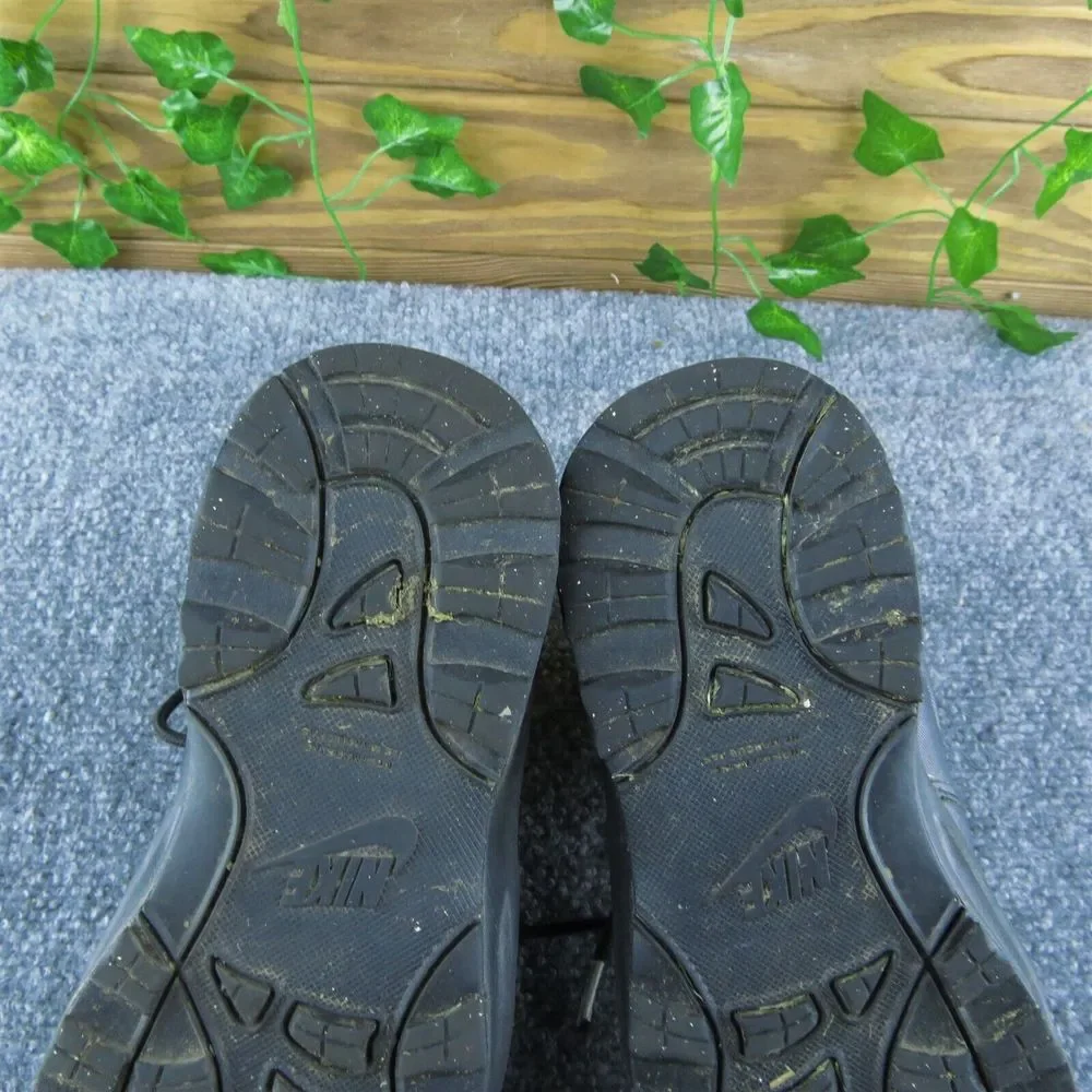 Nike Manoa PS Boys Black Leather Boots Y4 Lace‎ Up Athletic Shoes Medium